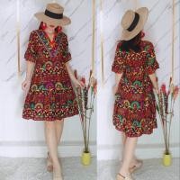 ราคา ชุดเดรสสั้นโบฮีเมี่ยนผ้าสปันลายอินเดีย32 42 (19337687182)