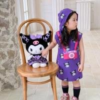 ราคา HOBIBEAR Girls dress Summer new cute cartoon Kuromi print hooded dress Girls fashion sleeveless dress Clothes for girls ages 2 8 (22538020991)