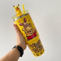 ราคา 085 แก้วน้ำเก็บอุณหภูมิลายการ์ตูน แก้วสแตนเลส ลายการ์ตูน พร้อมปิดฝา สแตนเลส304 ขนาด 30oz 890ml พร้อมส่ง แก้วเก็บความเย็น (22043804727)