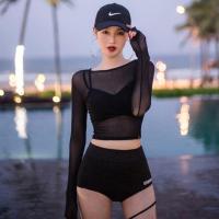ราคา Kiddy Crew ตาข่ายสีดำ เซ็กซี่ ชุดว่ายน้ำทูพีซ 3 ชิ้น พร้องเกางเกงว่ายน้ำสั้น และเสื้อคลุมซีทรู (14437659224)