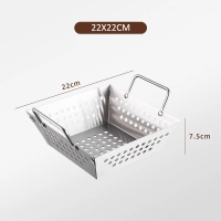ราคา OMC 16 18 20 22 24ซม เงิน ทอง ตระกร้ากรองน้ำมันไก่ทอง ทรงสี่เหลี่ยม น้ำหนักเบา (22664766548)