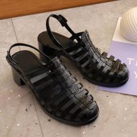 ราคา รองเท้ายาง รองเท้าหนังแก้ว แบบสวมมีรัดส้น หุ้มเท้า ส้นตึก ใส่สบายยางนิ่มไม่กัดเท้า sy163 (22529137558)