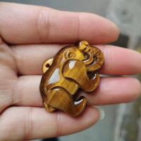 ราคา จี้ช้างธรรมชาติเสือตาหินเสือตาหิน Liontin Batu สำหรับทั้งหญิงและชายสร้อยคอหยกคุณภาพสูง (22276362885)