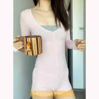 ราคา ฤดูใบไม้ผลิใหม่ผู้หญิงBodycon Jumpsuitกับกางเกงขาสั้นSlimmingเซ็กซี่สีแดงซิปแขนยาวStreetสไตล์ผ้าโพลีเอสเตอร์ (22909493650)