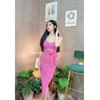 ราคา เดรสสายเดี่ยว เว้าเอวผูกโบว์ (21516837188)