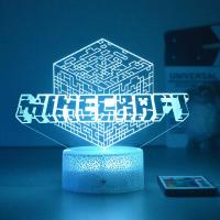 ราคา ADOT การ์ตูน 3D World of Minecraft Night Light สําหรับห้องนอนเด็ก Sleeping อะนิเมะโคมไฟตั้งโต๊ะหอพักนักเรียนบรรยากาศโคมไฟ (20647009231)