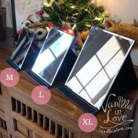 ราคา AL21 กระจกพับ สีดำ พกพา กระจกแต่งหน้า M L XL สำหรับตั้งโต๊ะ Folded Makeup Mirror (12087708808)