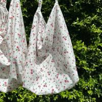 ราคา กระเป๋าผ้าสีขาว ลายดอกกุหลาบ (22699596293)