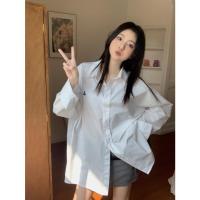 ราคา MIMI DIDI เสื้อเชิ้ตแฟชั่นผู้หญิง เสื้อแขนยาว Polo เกาหลีทรงหลวมปักลายกระต่าย แถวเดียวและหลายปุ่ม 2 สีพาสเทล W409 (22126726464)