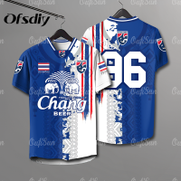 ราคา OFSDIY 2568 เสื้อฟุตบอลทีมไทยชายเสื้อยืดไทยชายเสื้อทีมชาติชุดหลวมขนาดใหญ่เจอร์ซีย์เสื้อยืดคอวีระบายอากาศได้ (23168228373)
