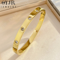 ราคา OYJR กำไลเพชรไม่ลอก กำไลสแตนเลสแท้ กำไลข้อมือ หญิง สวยๆ (18739386303)