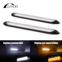 ราคา ไฟ LED ติดตอนกลางวัน DRL 12Vไฟ DRL LED สีเหลืองสีขาวสว่างสำหรับไฟหน้ารถตอนกลางวันจำนวน1คู่ (10210313293)