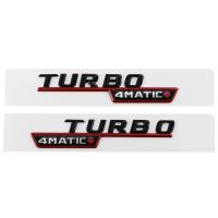 ราคา ABS Chrome Black AMG Turbo 4matic Emblem Logo Car Fender Badge For Mercedes CLA 45 X156 A45 Turbo AMG Sticker Auto Accessories (22717770170)
