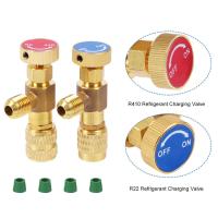 ราคา BMWA คอลโทรลวาล์ว ปิด เปิด ชาร์ทน้ำยาแอร์ ป้องกันน้ำยากระเด็น สีฟ้าR22 สีแดง R22 R410a เซฟตี้วาล์วน้ำยาแอร์ (23175902762)