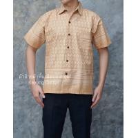 ราคา เสื้อลายขอผู้ชาย คอปกคอจีน เสื้อผ้าฝ้าย เสื้อลายขอพระราชทาน (23073143903)