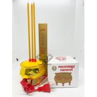 ราคา กระถางธูปไฟฟ้า กระถางธูปมหาลาภ กระถางธูปไร้ควัน 3 ดอก พร้อมก้านธูปไฟฟ้า ยี่ห้อ มังกรคู่ กว้าง 10cm สูง 28cm (20970702814)