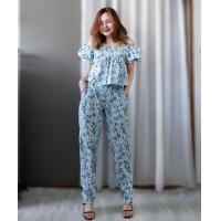 ราคา ชุดผู้หญิงกางเกงขายาวลายดอกเดซี่ 2 ชิ้น เสื้อ กางเกง (22101828719)