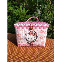 ราคา กระเป๋าสานพลาสติกลายคิตตี้แบบฝาปิดขนาด15 19 16 แบบใหม่ (8152196624)