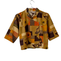 ราคา เสื้อฝ้ายฝ้ายผสมลินิน พิมพ์ลาย คอจีน กระดุมกระดิ่ง (21410282932)