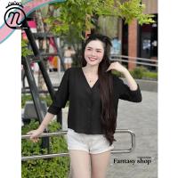 ราคา Nabee queeny เสื้อคอวี แขนยาว ผ้าsilk ไขว้หลัง เชิ้ตกระดุมหน้า ใส่เที่ยว ไปทะเล งานป้าย fantasy (22090099748)