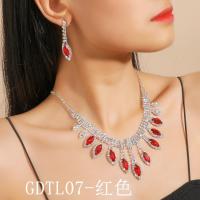 ราคา ชุดสร้อยคอสีแดงหลงใหลในยุโรปและอเมริกา แฟชั่นที่สวยงามสร้อยคอคริสตัลต่างหูเครื่องประดับชุดสองชิ้น (21002185065)
