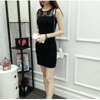 ราคา ชุดเดรสยาวแขนกุดคอตั้งทรงเอผ้าตาข่ายลูกไม้เซ็กซี่สำหรับฤดูร้อน ชุดเดรสผู้หญิงแบรนด์เนมสุดเท่ ชุดเดรสยาวปานกลาง (23147975735)