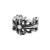 ราคา 2024 蔡 时尚1 Retro CH trendy brand Crosin ring cross tail ring sword cross flower couple old men and women ring student (21069790823)