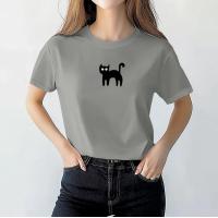 ราคา Closet Crush เสื้อยืดคอกลม แขนสั้น สกรีนลายแมวกลางเสื้อ สีชมพู สีขาว สีเทา (23143332724)