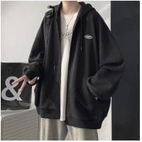 ราคา CYX เสื้อฮู้ดกันหนาวผู้ชาย ผ้าลายซิกแซก ปักป้ายตรงอก แขนยาว ซิปหน้า กระเป๋าสองข้าง เสื้อแขนยาวกันหนาวสุดเท่ (23144532961)