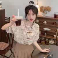 ราคา HUI YA XI Kii Wii ฤดูร้อนใหม่น่ารักปุ่ม KT Cat in เสื้อสั้นมือซ้ายหญิง240405 (23027132015)