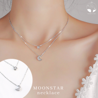 ราคา MNL MOONSTAR สร้อยคอ จี้ดาว จี้พระจันทร์ สองเส้นคู่ สร้อยคอแฟชั่น สร้อยเงินแท้925 ไม่ลอกดำ ไม่แพ้ง่ายสร้อยคอเกาหลี สร้อยคู่ จี้เงินแท้ (17945516622)