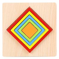 ราคา Wooden Geometric Puzzle Montessori Cognitive Shape Toys Kindergarten Early Education Toddler Baby 1 3 years old (10684482421)