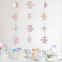 ราคา 3D Silver Hanging Snowflake Paper Garlands Decorations Christmas Hanging White Snowflake Ornaments Xmas Winter Party Supplies (23089199261)