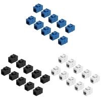 ราคา 10Pcs RJ45 Connector Keystone Jack Cat6 Extension Coupler Ethernet Network LAN Cat 6 Coupler Jacks Extend Adapter (17914689636)