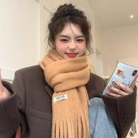 ราคา Duo Lian Tiผ้าพันคอฤดูหนาวสําหรับผู้หญิง 2023 ใหม่สีทึบระดับไฮเอนด์สไตล์เกาหลีเข้าได้หลายชุดผ้าพันคออินเทรนด์คู่ขนแกะผ้าพันคอคออบอุ่น (22345071910)