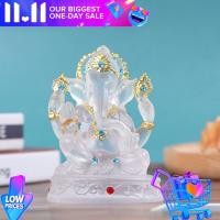 ราคา SHUNCHANG พระพิฆเนศช้างฮินดู God Of รูปปั้นแห่งความสำเร็จเรซิ่นใสเครื่องประดับรูปแกะสลัก (8067825779)