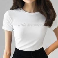 ราคา Closet Crush เสื้อยืดคอกลมแขนสั้น เสื้อยืดทรงเบสิค สกรีนข้อความ สีขาว (23309446248)