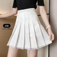 ราคา รุ่น Lace Ribbon ยาว 15 5 16 5 XS 3XL เอวถึง 34 พร้อมส่ง กระโปรงเทนนิสแถบริบบิ้นลูกไม้ มีซับใน (22825411604)