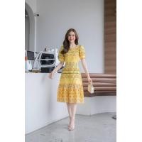 ราคา ชุดผ้าไทยสีเหลือง ใส่ทำงาน งานบุญ งานบวช งานแต่ง อก36 อก52 (22192484577)