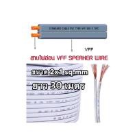 ราคา สายไฟอ่อน ชนิด VFF SPEAKER WIRE ขนาด 2x1 0 sq mm ยาว 30เมตร สายไฟคู่แบน รุ่นราคาถูก มีคุณภาพ (22377944305)