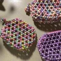 ราคา กระเป๋าลูกปัดสีพาสเทล ใส่เครื่องสำอาง ของจุกจิก เงินบัตร (22170109496)