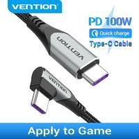 ราคา Vention USB Type C ถึง USB C Angle cable PD 100W 60W fast charging Cable for huawei Samsung Galaxy S10 Note 10 NoteBook serise Support Quick Charge 4 0 USB Cable (7603366376)