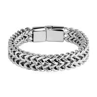 ราคา Bravego สร้อยข้อมือเหล็กสแตนเลสผู้ชายแฟชั่น12 MM เครื่องประดับสร้อยข้อมือโซ่พันข้อมือกว้าง (21826469007)