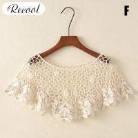 ราคา Recoolผ้าคลุมไหล่ถักโครเชท์สำหรับผู้หญิงเสื้อคลุมไหล่ประดับลูกไม้สไตล์วินเทจแบบสั้นลายฉลุ (5949170064)