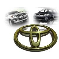 ราคา โลโก้หน้ากระจัง Toyota ขนาด 16 x 11cm สีทองใส่รถ Fortuner Vigo ร้านแนะนำ การันตีคุณภาพ (18983018916)