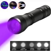 ราคา 80000lm LED UV Flashlight ไฟฉายแสง UV 5 โหมด zoomable 395nm Blacklight 18650 (1688066600)