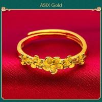 ราคา ASIX GOLD แหวนทองแท้ แหวนผู้หญิง ทอง 24K 999 ไม่ดำ ไม่ลอก ไม่ดำ การประกันคุณภาพ แหวนดอกไม้ รูปแบบล่าสุด (12291338130)