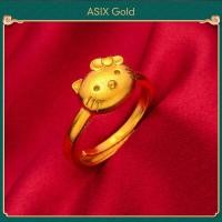 ราคา ASIX GOLD 3 in1 set ทองจริงคิตตี้แมวสร้อยคอ ทองจริงคิตตี้แมวแหวน จริงทองคิตตี้แมวสร้อยข้อมือ24พันทองไม่ใส่ร้ายป้ายสีไม่ซีดจาง (12799395802)