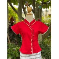 ราคา เสื้อพื้นเมือง กุ๊นหนอน สีแดง สีโอรส สีฟ้า (15858836910)