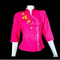 ราคา เสื้อ ลายปัก ดอกสร้อย กระดุม กะลามะพร้าว สีขาว สีเหลือง บานเย็น ฟ้า กรม กะปิ แดงสด ครีม (22222090318)